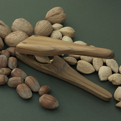 Teak and Brass Nut Crackers