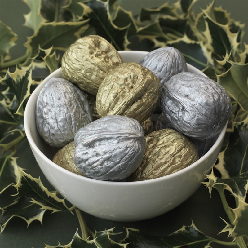 Decorative Gold and Silver Walnuts