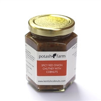 Handmade Spicy Red Onion Chutney with Kentish Cobnuts