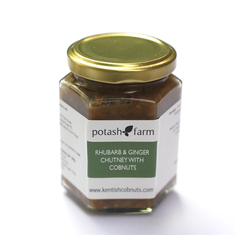 Handmade Rhubarb and Ginger Chutney with Kentish Cobnuts